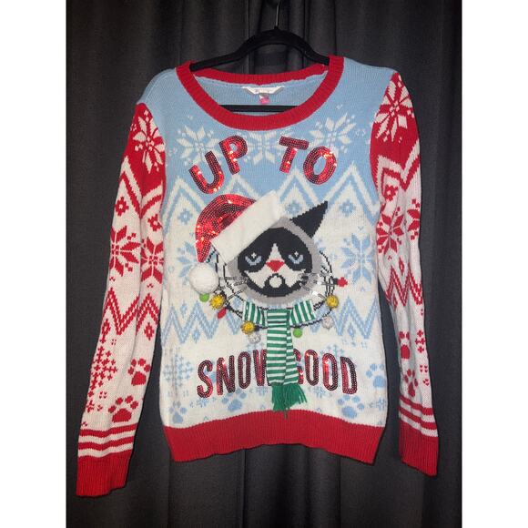Ugly Christmas Sweater Xmas Size Small Cat - Picture 1 of 3